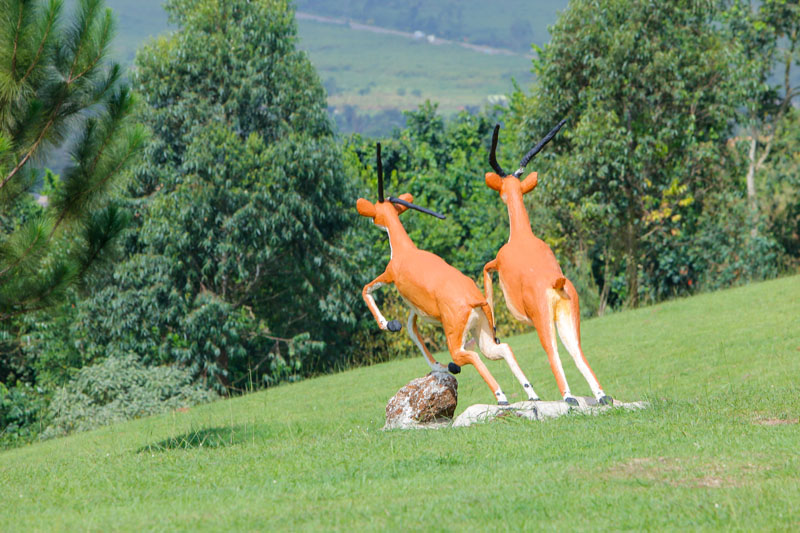 Antelope sculptures at Maya Nature Resort.