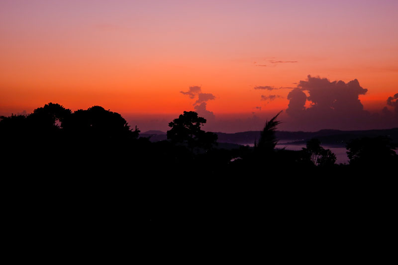 Dusk over the hills at Maya Nature Resort.