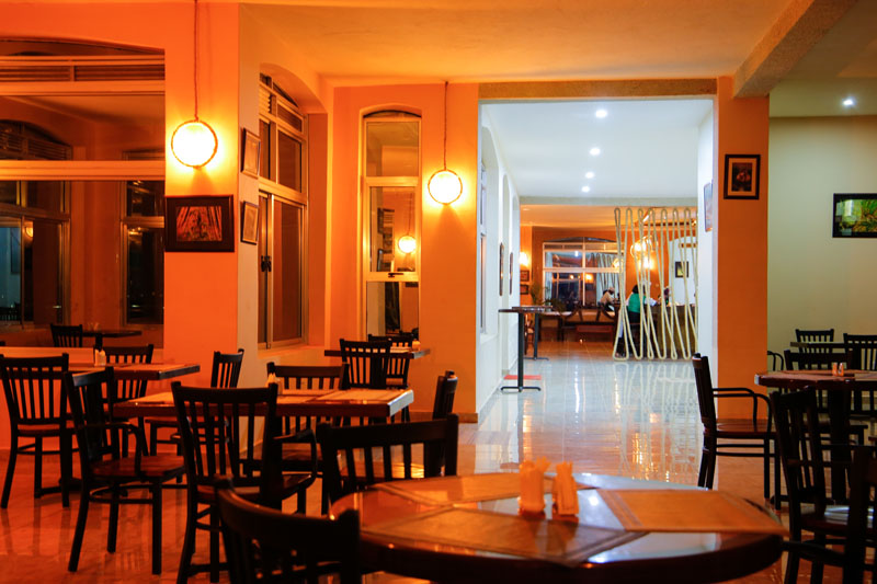 Evening in the restaurant at Maya Nature Resort.