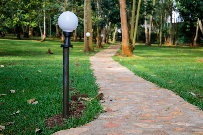 A lamplit path at Maya Nature Resort.
