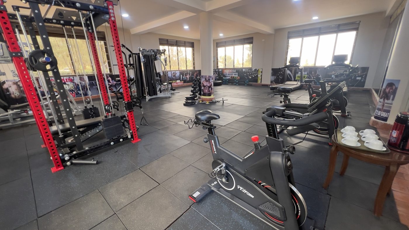 Training equipment inside the gym at Maya Nature Resort